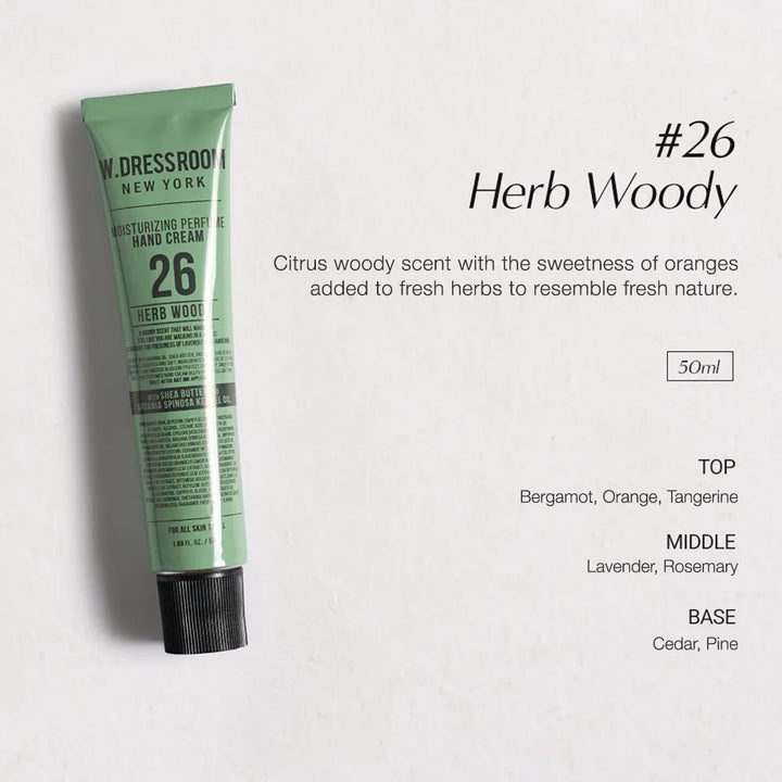 W.DRESSROOM Moisturizing Perfume Hand Cream 50ml - No.26 Herb Woody