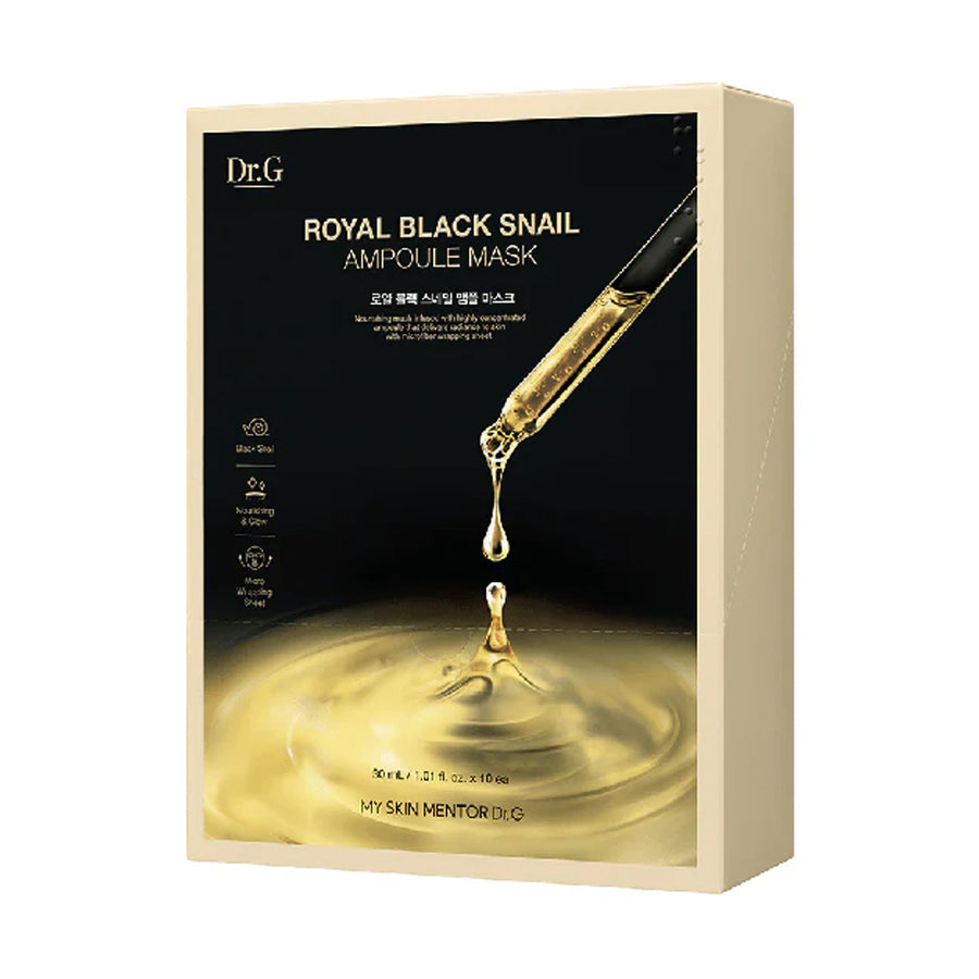 Dr.G Royal Black Snail Ampoule Mask 10 Sheets new, SKIN CARE, Face Masks
