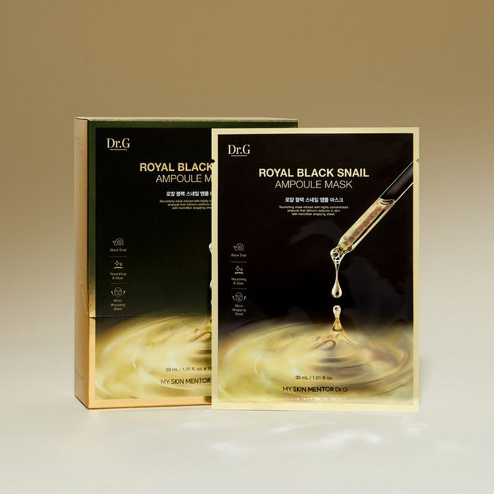 Dr.G Royal Black Snail Ampoule Mask 10 Sheets new, SKIN CARE, Face Masks