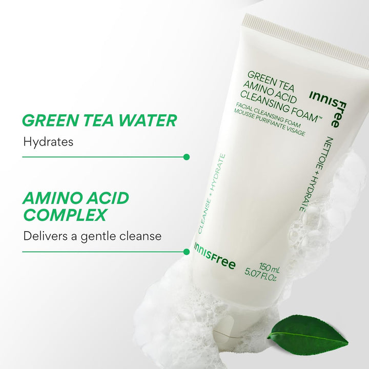 Innisfree Green Tea Amino Acid Cleansing Foam 150ml green tea, new, SKIN CARE, Cleansers, Face Wash