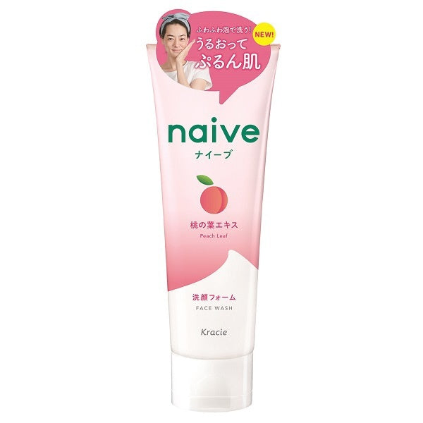 KRACIE Naive Face Wash Foam Peach Leaf Extract 130g