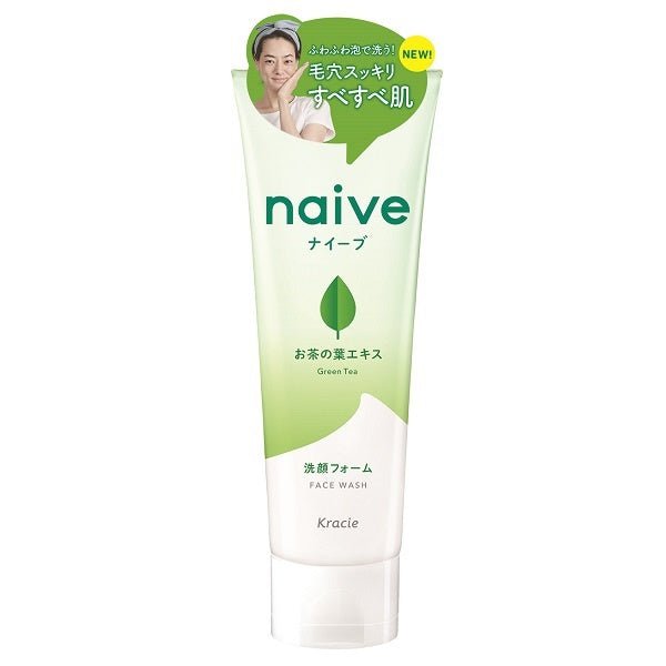 KRACIE Naive Face Wash Foam Tea Leaf Extract 130g 1
