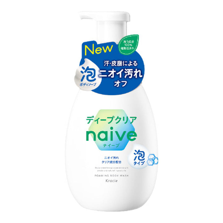 KRACIE Naive Foaming Body Wash Deep Clear 600ml