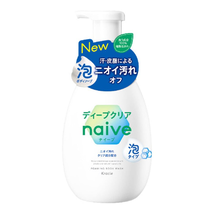 KRACIE Naive Foaming Body Wash Deep Clear 600ml