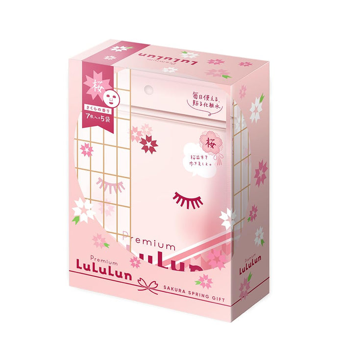 LULULUN Face Mask Premium Sakura 7 Sheets*5 Bags