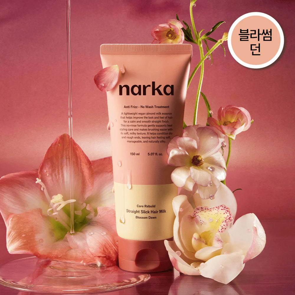 NARKA Core Rebuild Straight Slick Hair Milk Set Blossom Dawn leave in conditioner