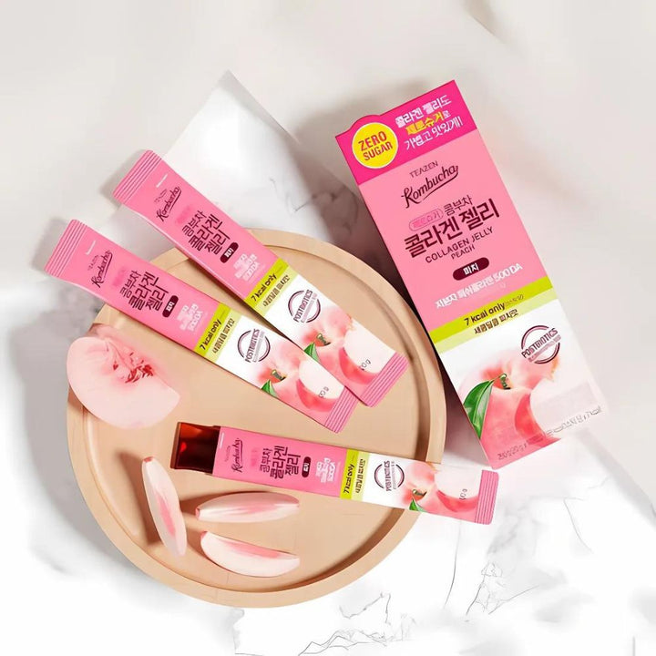 TEAZEN Kombucha Collagen Jelly Peach 20gx14pcs new, LIFESTYLE, Food, Coffee & Drinks