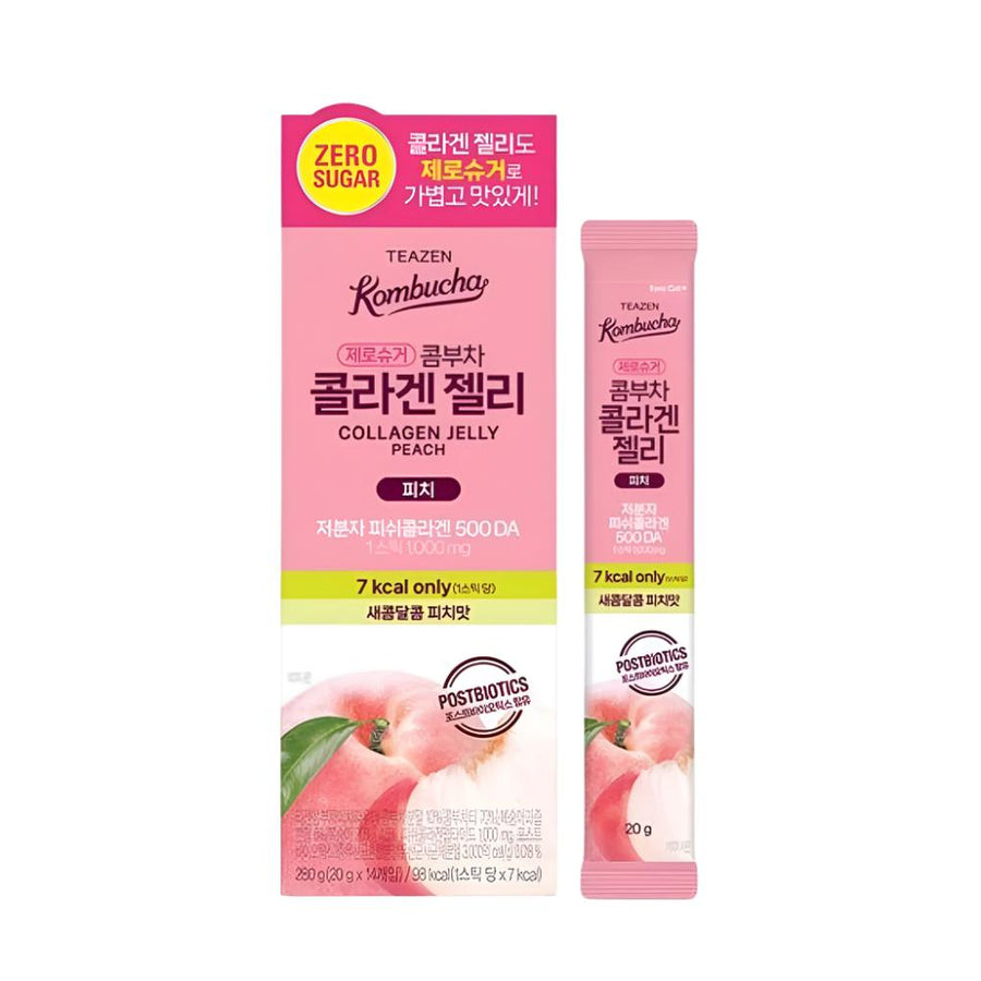 TEAZEN Kombucha Collagen Jelly Peach 20gx14pcs new, LIFESTYLE, Food, Coffee & Drinks