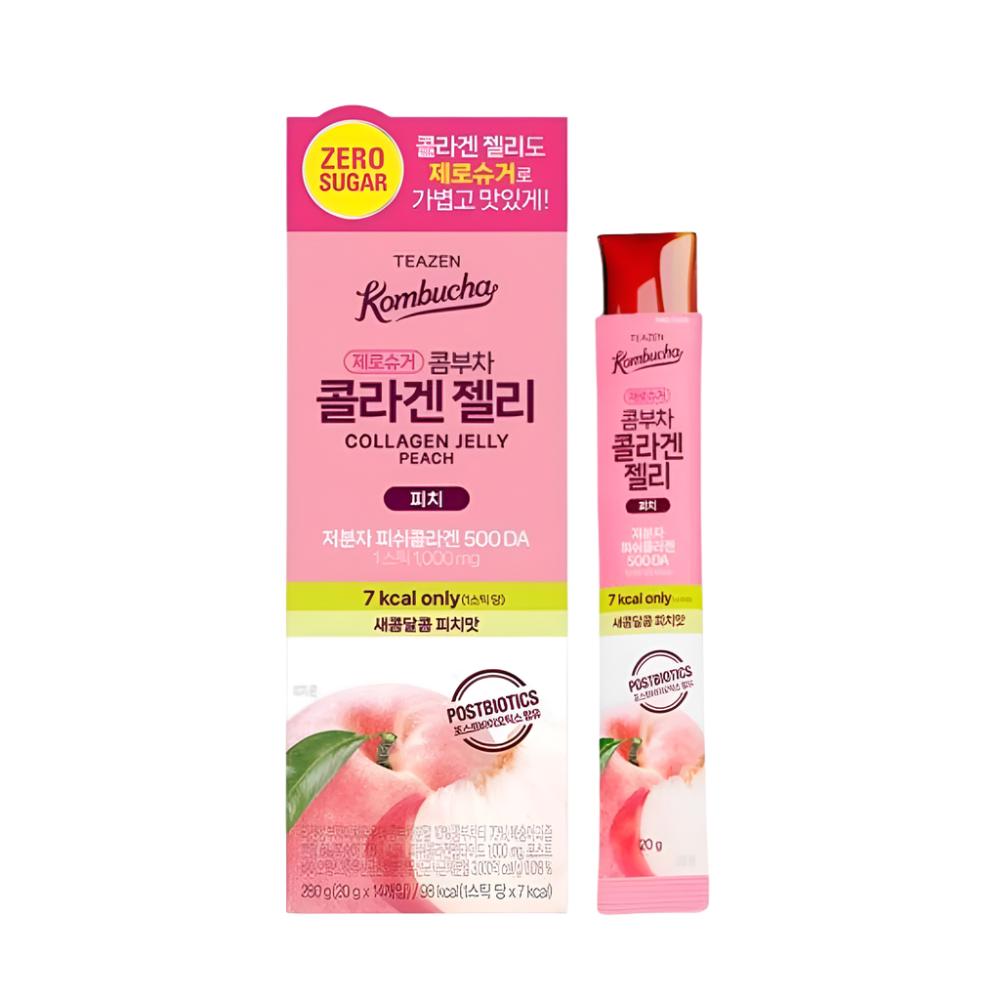 TEAZEN Kombucha Collagen Jelly Peach 20gx14pcs new, LIFESTYLE, Food, Coffee & Drinks