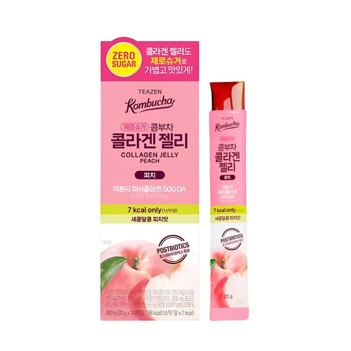 TEAZEN Kombucha Collagen Jelly Peach 20gx14pcs new, LIFESTYLE, Food, Coffee & Drinks