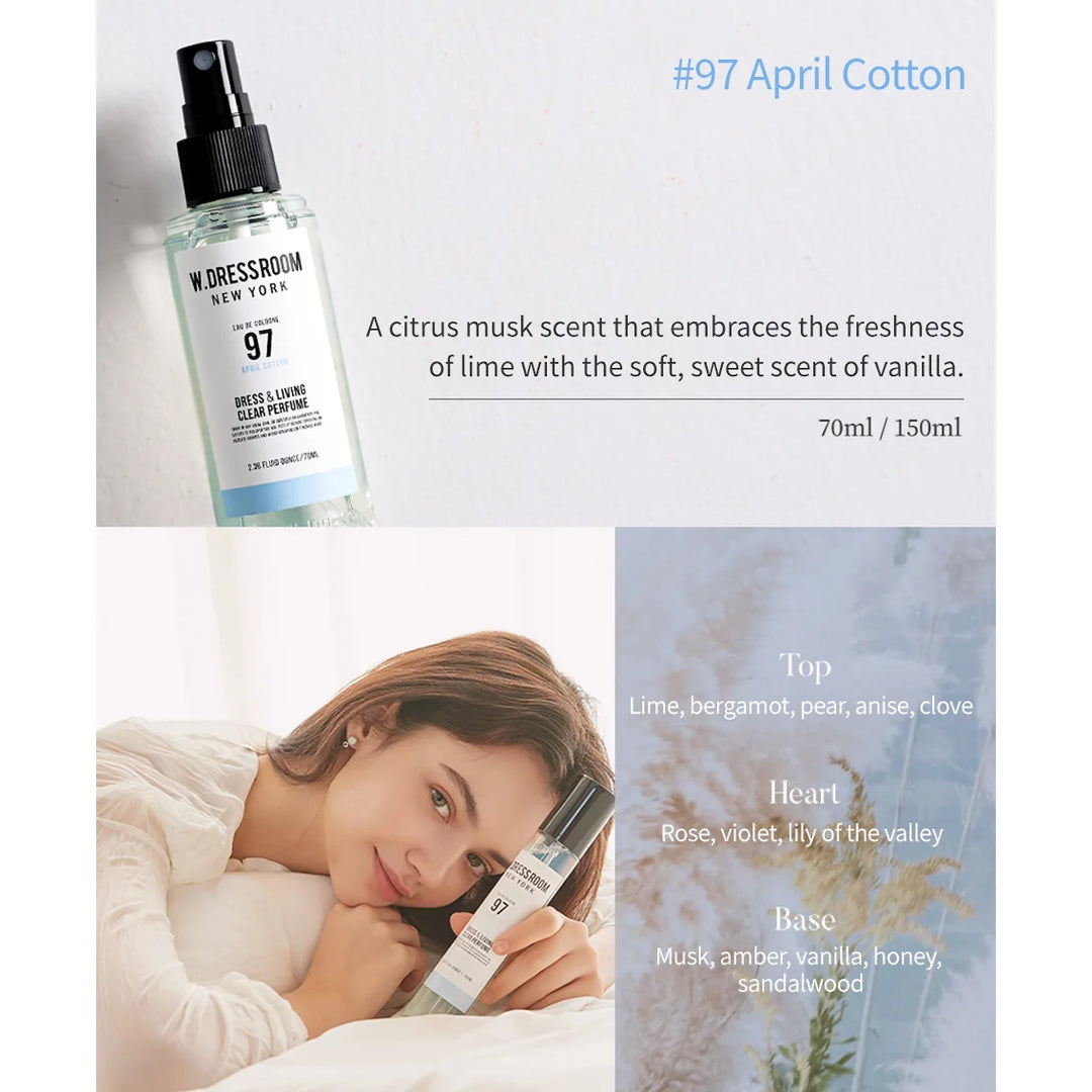 W.DRESSROOM Dress & Living Clear Perfume 70ml - No.97 April Cotton