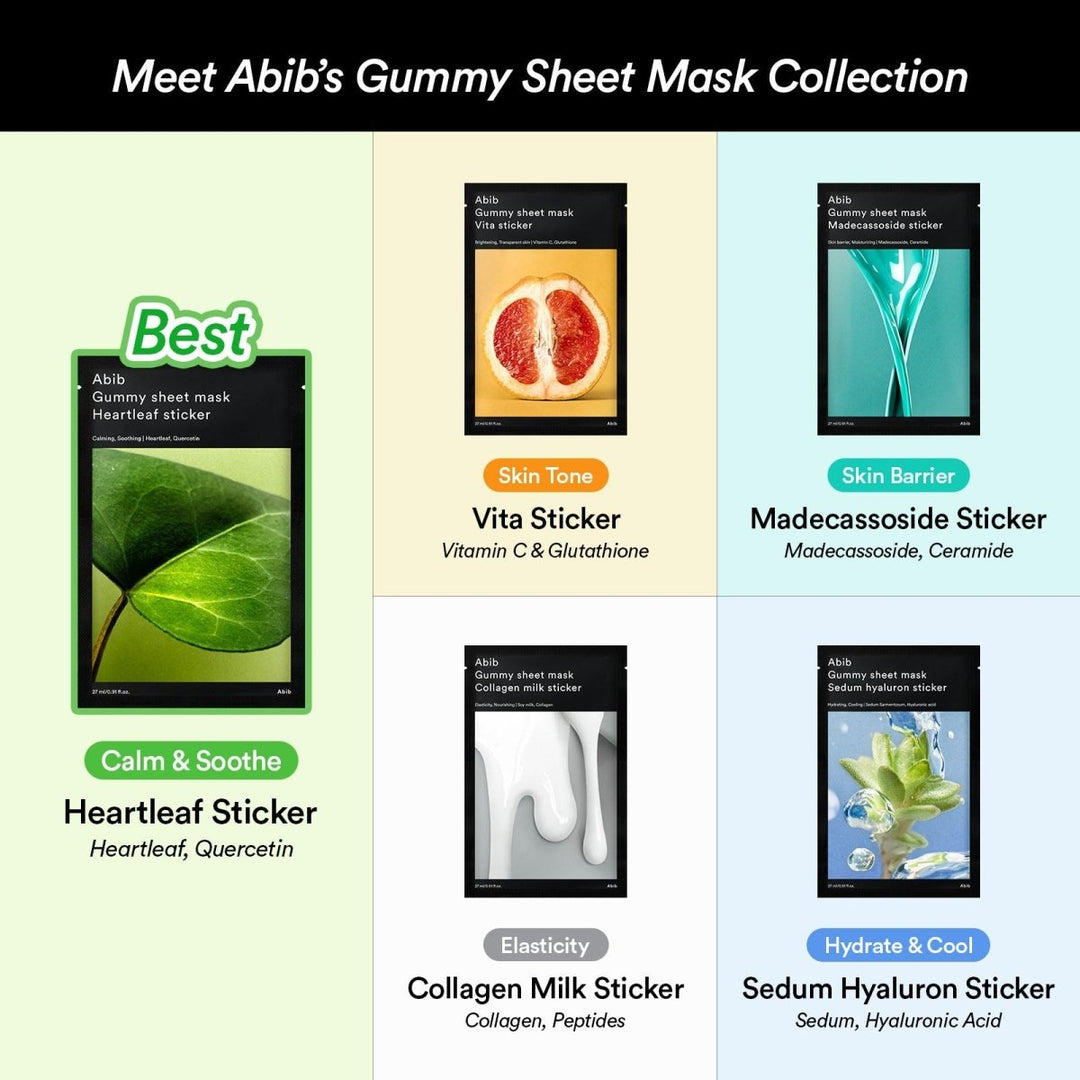 Abib Gummy Sheet Mask Collagen Hydration 10 Sheets 15