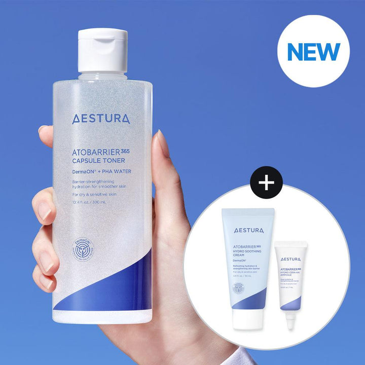 AESTURA Atobarrier 365 Capsule Toner 300ml Set (+Soothing Cream 30ml+Cera-Hyal Ampoule 7ml) 1