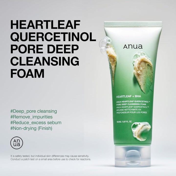ANUA Heartleaf Quercetinol Pore Deep Cleansing Foam 150ml (2 Pack) Health & Beauty Kbeauty markham toronto free ship USA asian korean