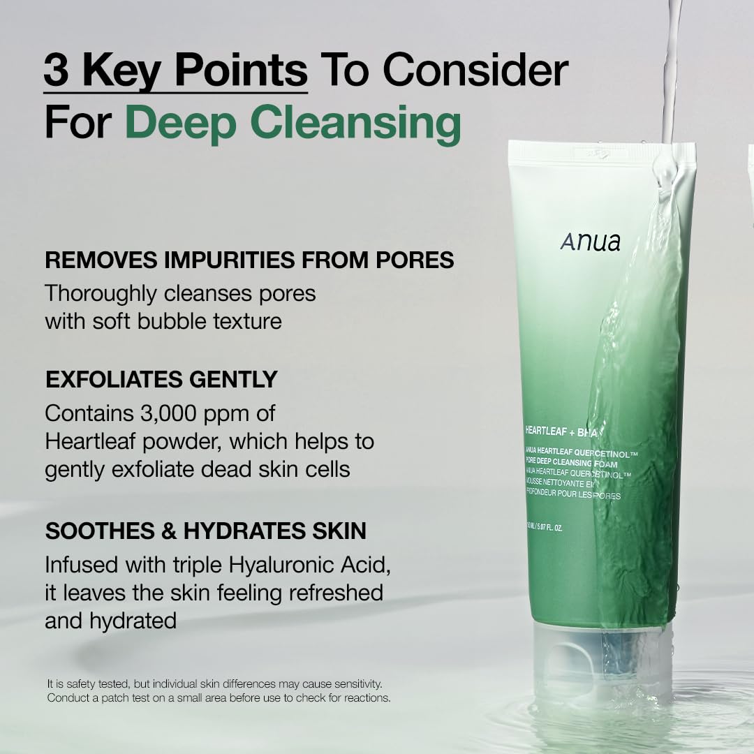 ANUA Heartleaf Quercetinol Pore Deep Cleansing Foam 150ml (2 Pack) Health & Beauty Kbeauty markham toronto free ship USA asian korean