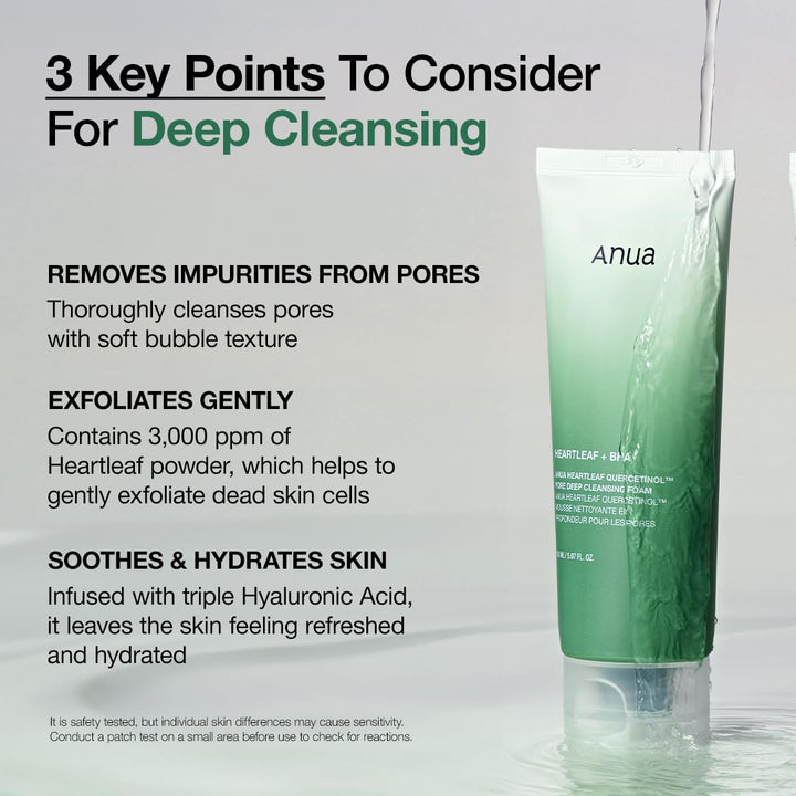 ANUA Heartleaf Quercetinol Pore Deep Cleansing Foam 150ml (2 Pack) Health & Beauty Kbeauty markham toronto free ship USA asian korean