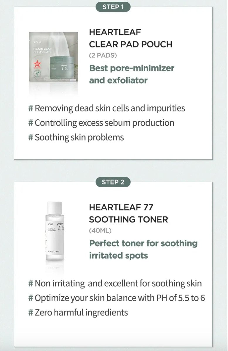 ANUA Heartleaf Soothing Trial Kit Health & Beauty oceanbuy.ca markham toronto free ship USA asian korean skincare