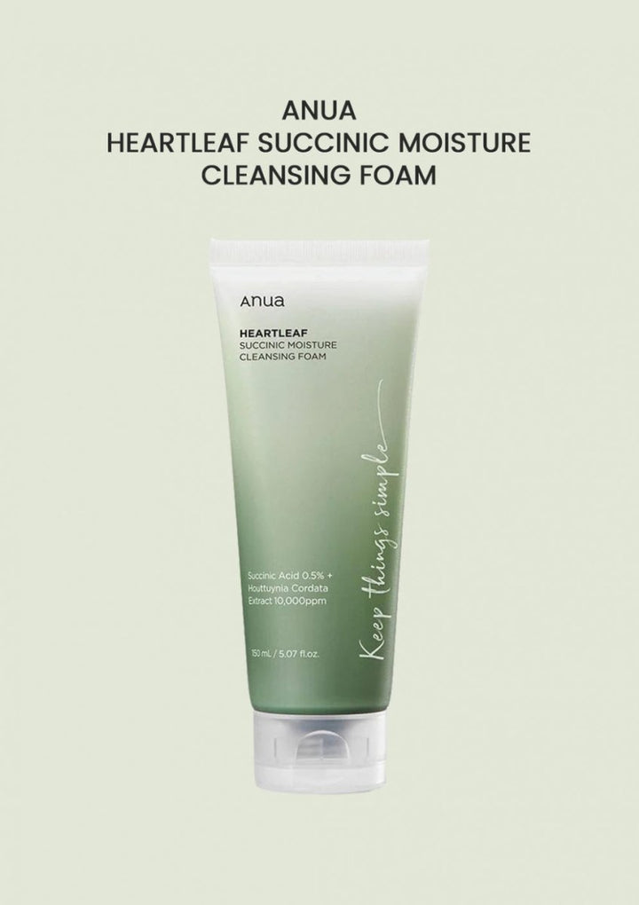 ANUA Heartleaf Succinic Moisture Cleansing Foam 150ml Health & Beauty oceanbuy.ca markham toronto free ship USA asian korean skincare