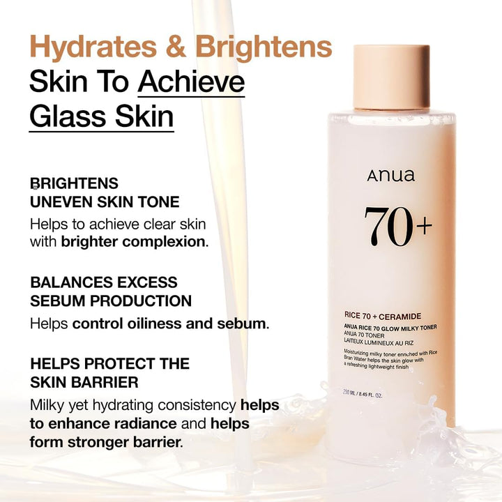 ANUA Rice 70 Glow Milky Toner 250ml Health & Beauty oceanbuy beauty markham toronto free ship USA asian korean skincare