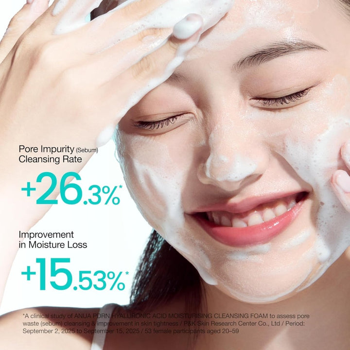 Anua PDRN Hyaluronic Acid Moisturizing Cleansing Foam 150ml Facial Cleanser 6