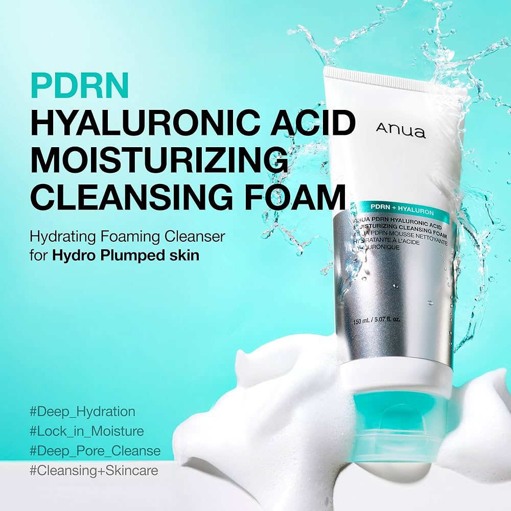 Anua PDRN Hyaluronic Acid Moisturizing Cleansing Foam 150ml Facial Cleanser 4