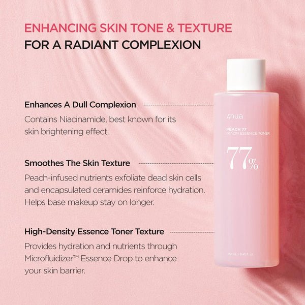 ANUA Peach 77 Niacin Essence Toner 250ml Health & Beauty 2