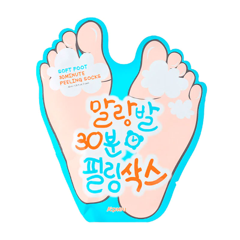 APIEU Soft Foot 30 minutes Peeling Socks Foot Peel 40ml SKIN CARE, Treatments, Exfoliators, Korean Foot Peel, Exfoliating Socks, Foot Mask, Soft Feet, Callus Removal, Hydrating Foot Care, A'pieu Body