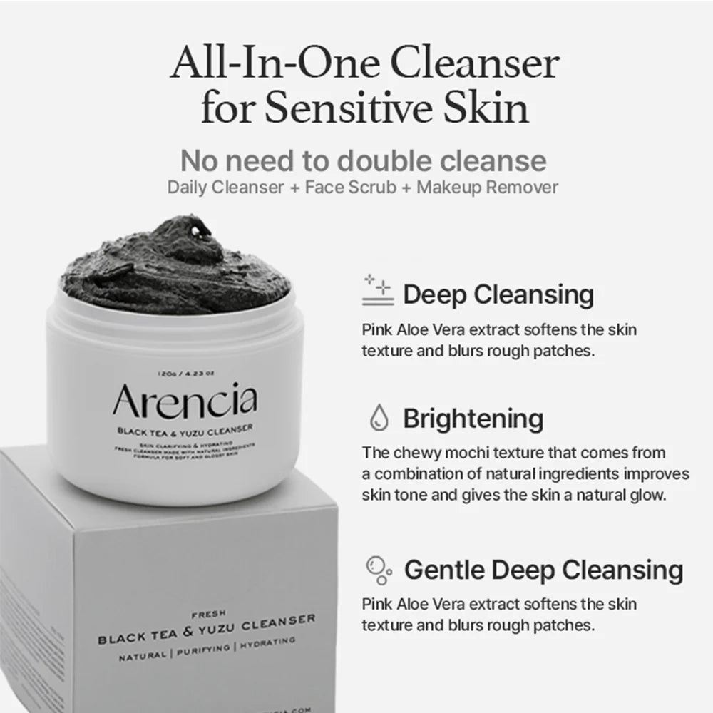 ARENCIA Black Tea & Yuzu Cleanser 120g Health & Beauty