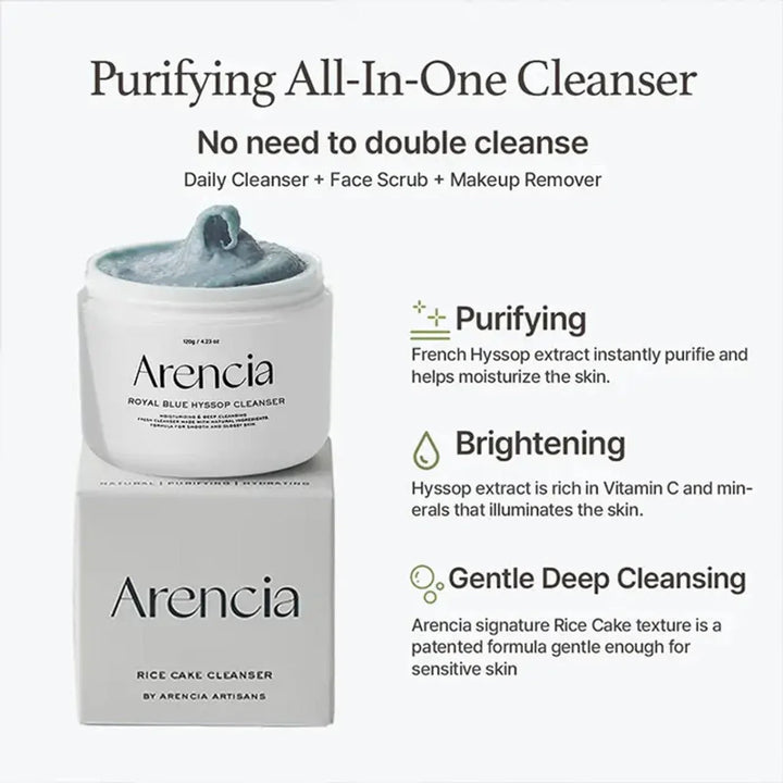 ARENCIA Royal Blue Hyssop Cleanser 120g Health & Beauty