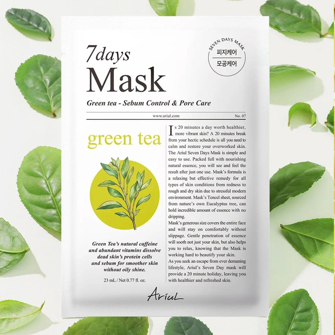 ARIUL 7 days Mask 7Pcs - Green Tea S Health & Beauty oceanbuy beauty markham toronto free ship USA asian korean skincare