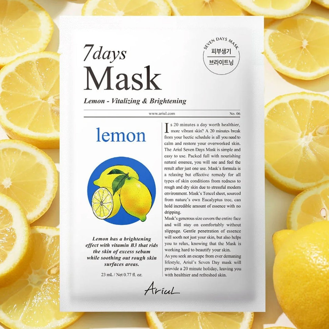 ARIUL 7 days Mask 7Pcs - Lemon C Health & Beauty oceanbuy beauty markham toronto free ship USA asian korean skincare