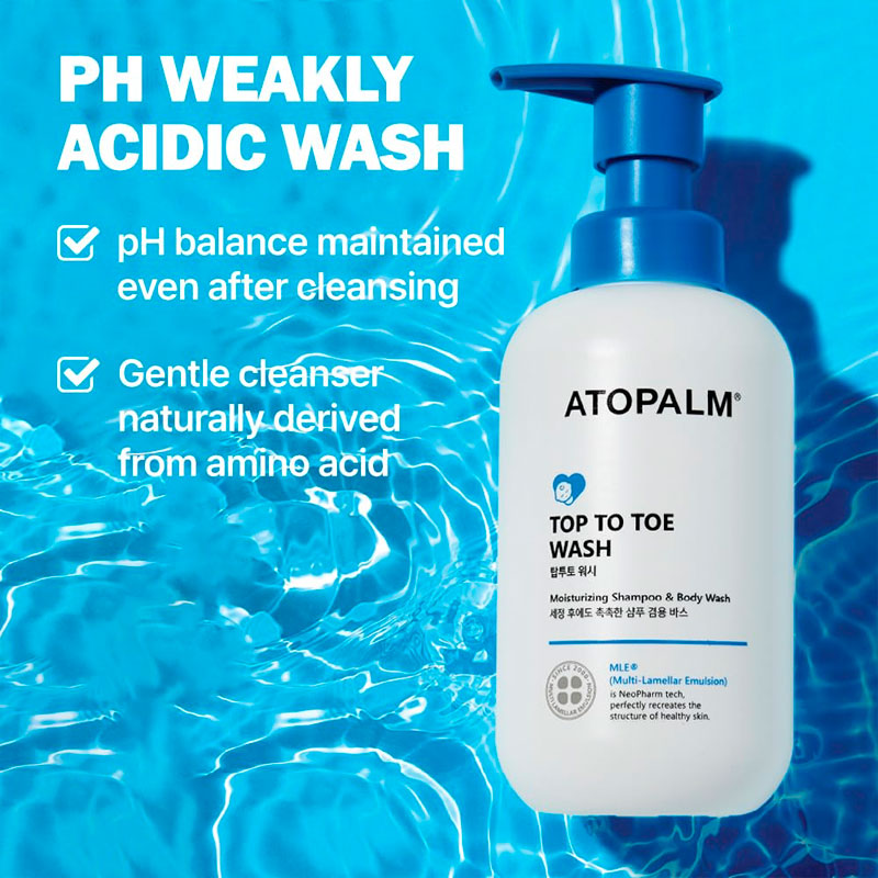 Atopalm Top to Toe Wash Hair and Body Cleanser 300ml Atopalm, Body Wash, Hair Cleanser, Korean Skincare, Ceramide Body Care, Hydrating Cleanser, Sensitive Skin Body