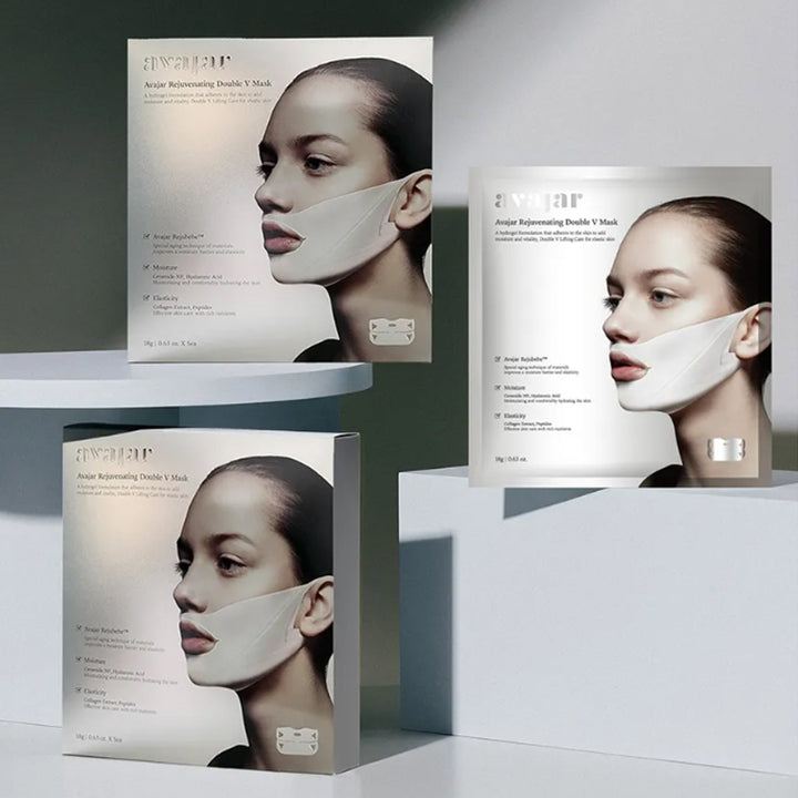avajar Rejuvenating Double V Mask 18g x 5ea new, SKIN CARE, Face Masks