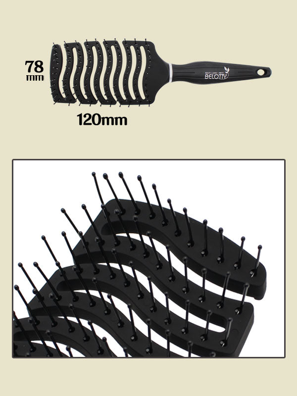 Belotty Vented Brush - Detangling and Scalp Massage with Nylon Pins Detangling Brush, Scalp Massage Tool, Vented Hairbrush, K-Beauty Hair Accessories, Hair Detangler, Faster Hair Drying, Scalp Health