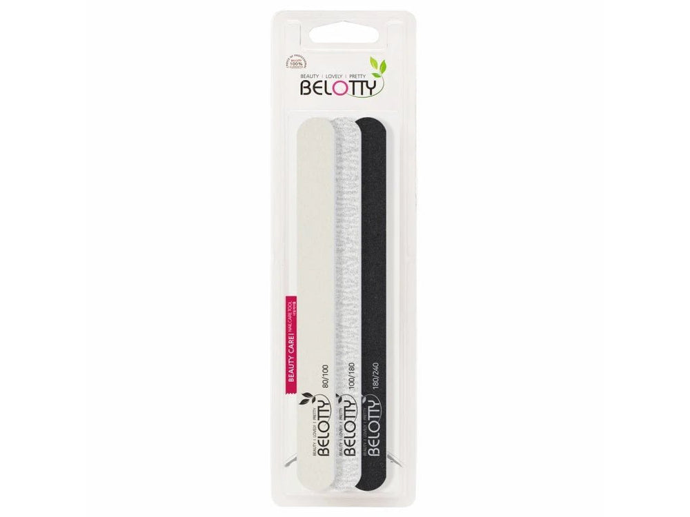 Belotty Professional Emery Nail Files Shaping Smoothing 3pcs Accessories 2