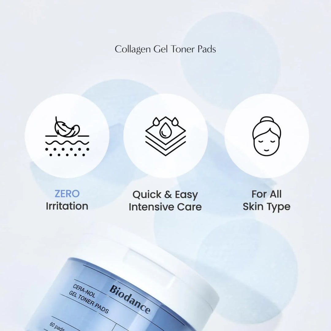 BIODANCE Cera - nol Gel Toner Pads 60 Pads Health & Beauty