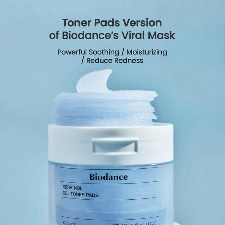BIODANCE Cera - nol Gel Toner Pads 60 Pads Health & Beauty