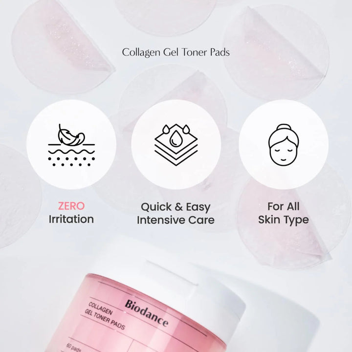 BIODANCE Collagen Gel Toner Pads 60 Pads Health & Beauty