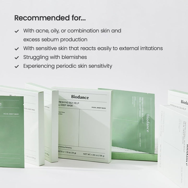 BIODANCE Refreshing Sea kelp Real Deep Mask 4Pcs Health & Beauty