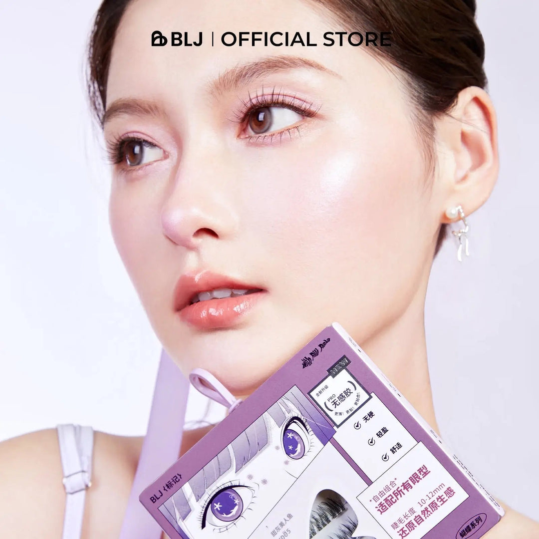 BLJ COSMETICS Comic Eyes False Eyelashes, Glue-free Voluminous (4 Styles)
