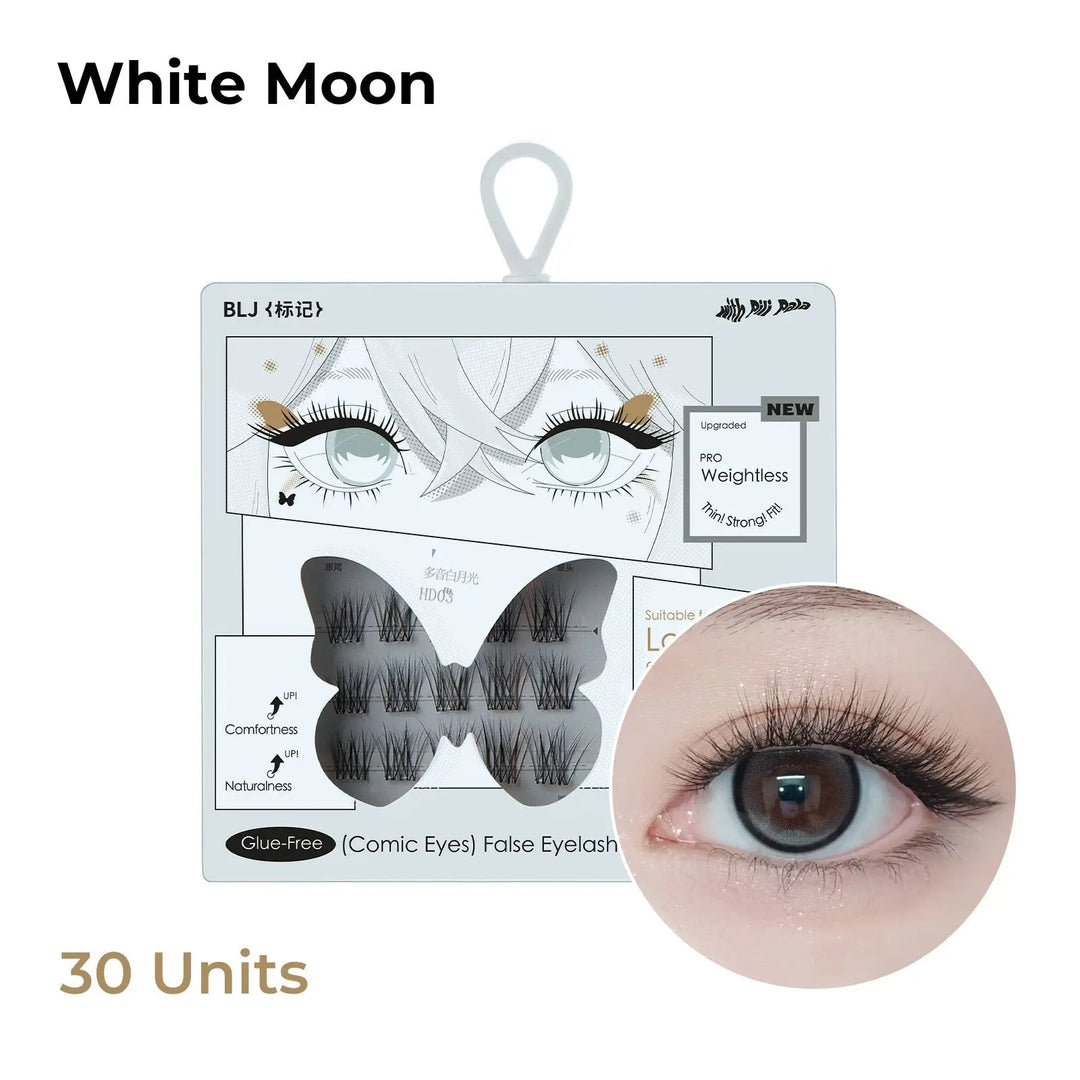 BLJ COSMETICS Comic Eyes False Eyelashes, Glue-free Voluminous (4 Styles)