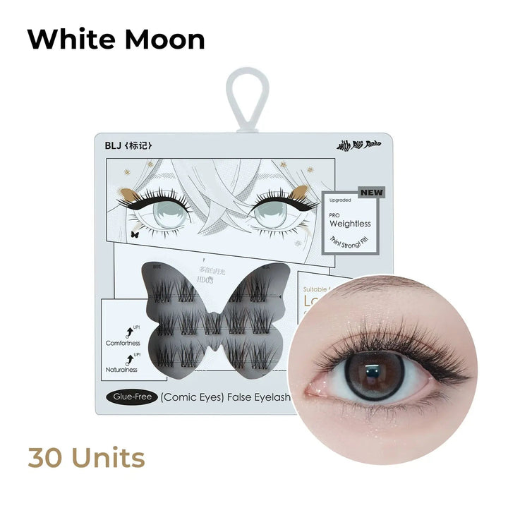 BLJ COSMETICS Comic Eyes False Eyelashes, Glue-free Voluminous (4 Styles)