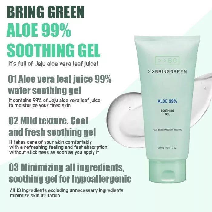 BRING GREEN Aloe 99% Soothing Gel 300ml Health & Beauty oceanbuy beauty markham toronto free ship USA asian korean skincare