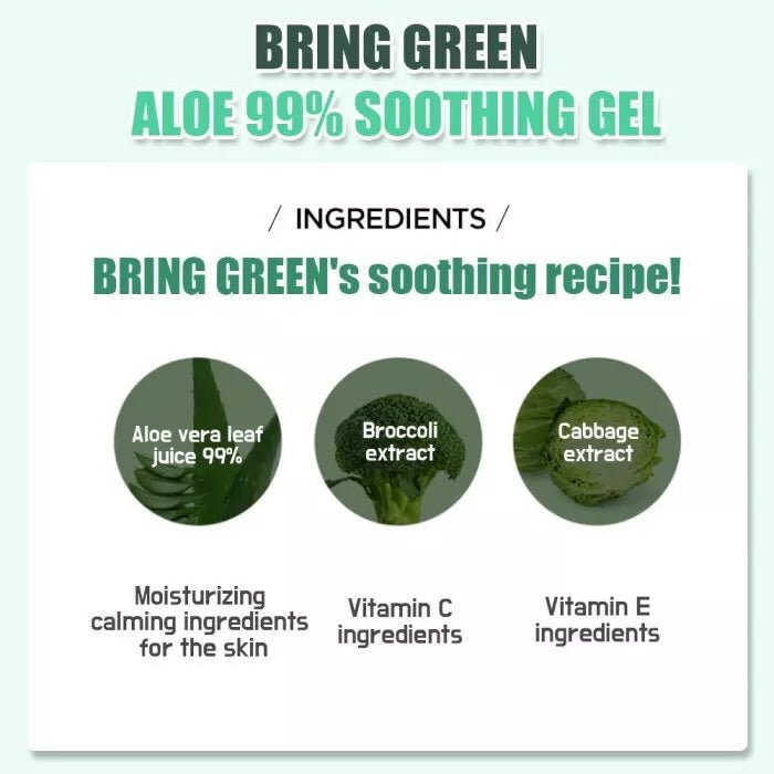 BRING GREEN Aloe 99% Soothing Gel 300ml Health & Beauty oceanbuy beauty markham toronto free ship USA asian korean skincare