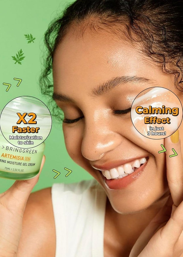 BRING GREEN Artemisia Cera Calming Moisture Gel Cream 75ml*2 Health & Beauty oceanbuy beauty markham toronto free ship USA asian korean skincare