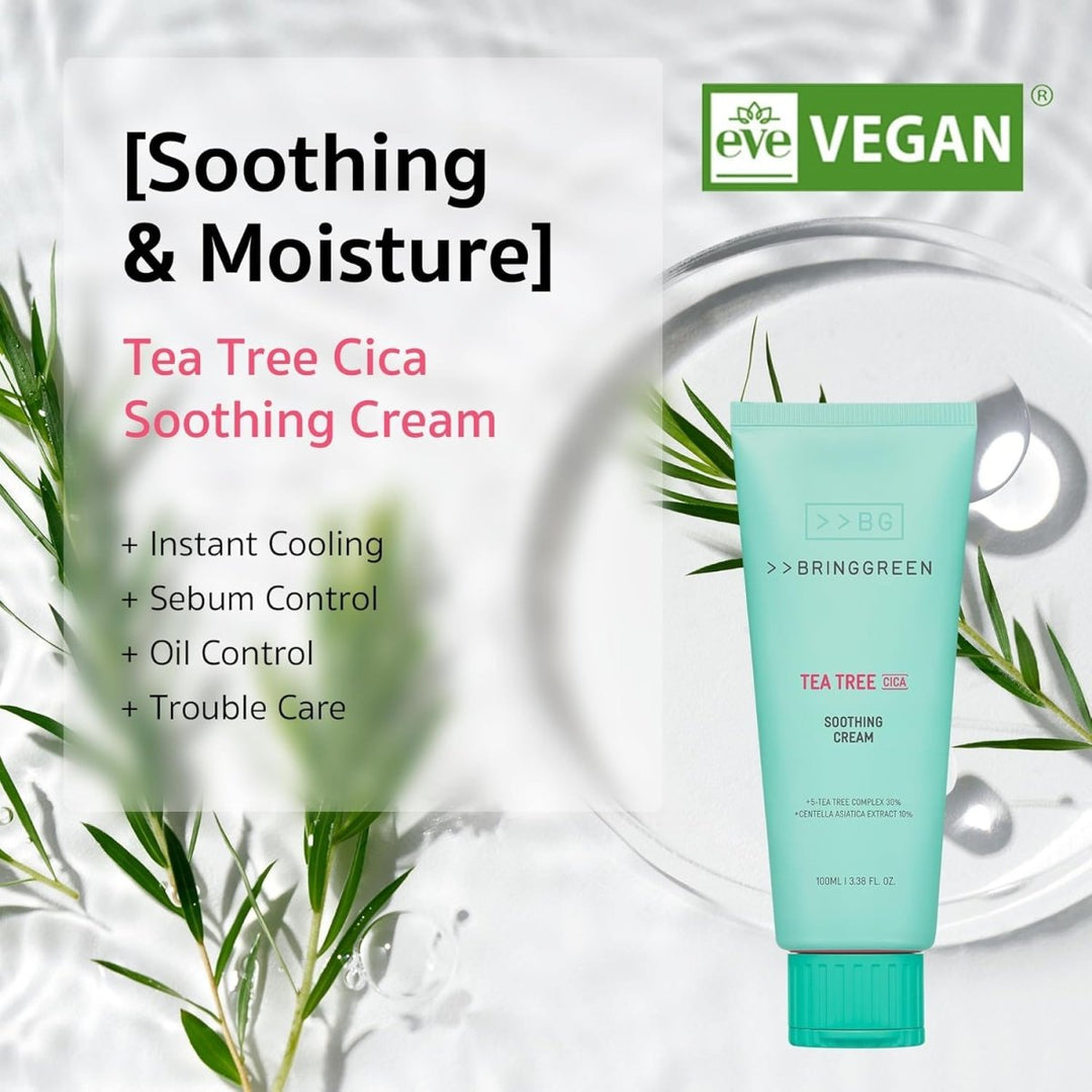 BRING GREEN Tea Tree Cica Soothing Cream 100ml Health & Beauty oceanbuy beauty markham toronto free ship USA asian korean skincare