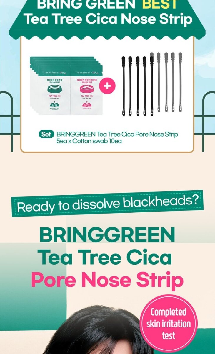 BRING GREEN x Squid Game2 Tea Tree Cica Pore Nose Strip (5pcs) oceanbuy beauty markham toronto free ship USA asian korean skincare