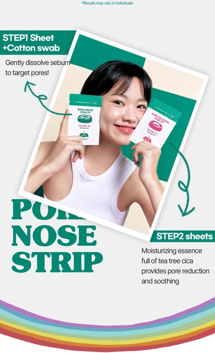 BRING GREEN x Squid Game2 Tea Tree Cica Pore Nose Strip (5pcs) oceanbuy beauty markham toronto free ship USA asian korean skincare