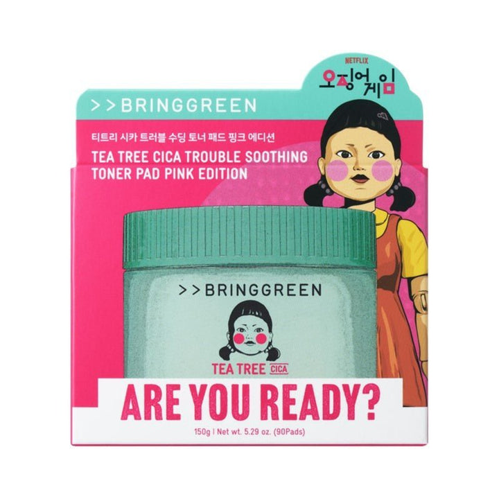 BRING GREEN x Squid Game2 Tea Treee Cica Trouble Soothing Toner Pad - Pink Edition (90pcs) oceanbuy beauty markham toronto free ship USA asian korean skincare