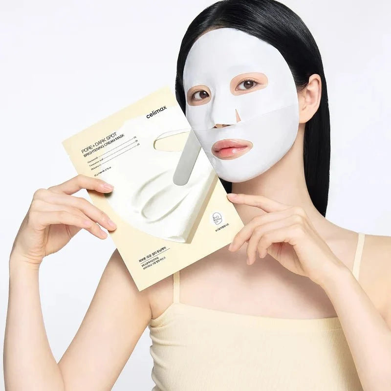 celimax Pore+Dark Spot Brightening Cream Mask 4ea Beta-Glucan, Ceramide, Hyaluronic Acid, Niacinamide, SKIN CARE, Face Masks
